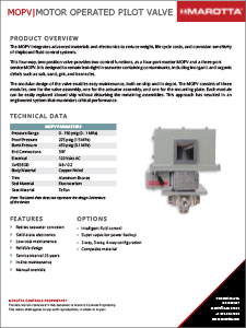 Motor Operated Pilot Valve Marotta Controls Inc